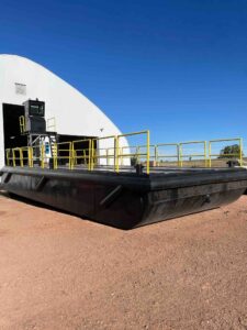 plastic work barge, dredging boat