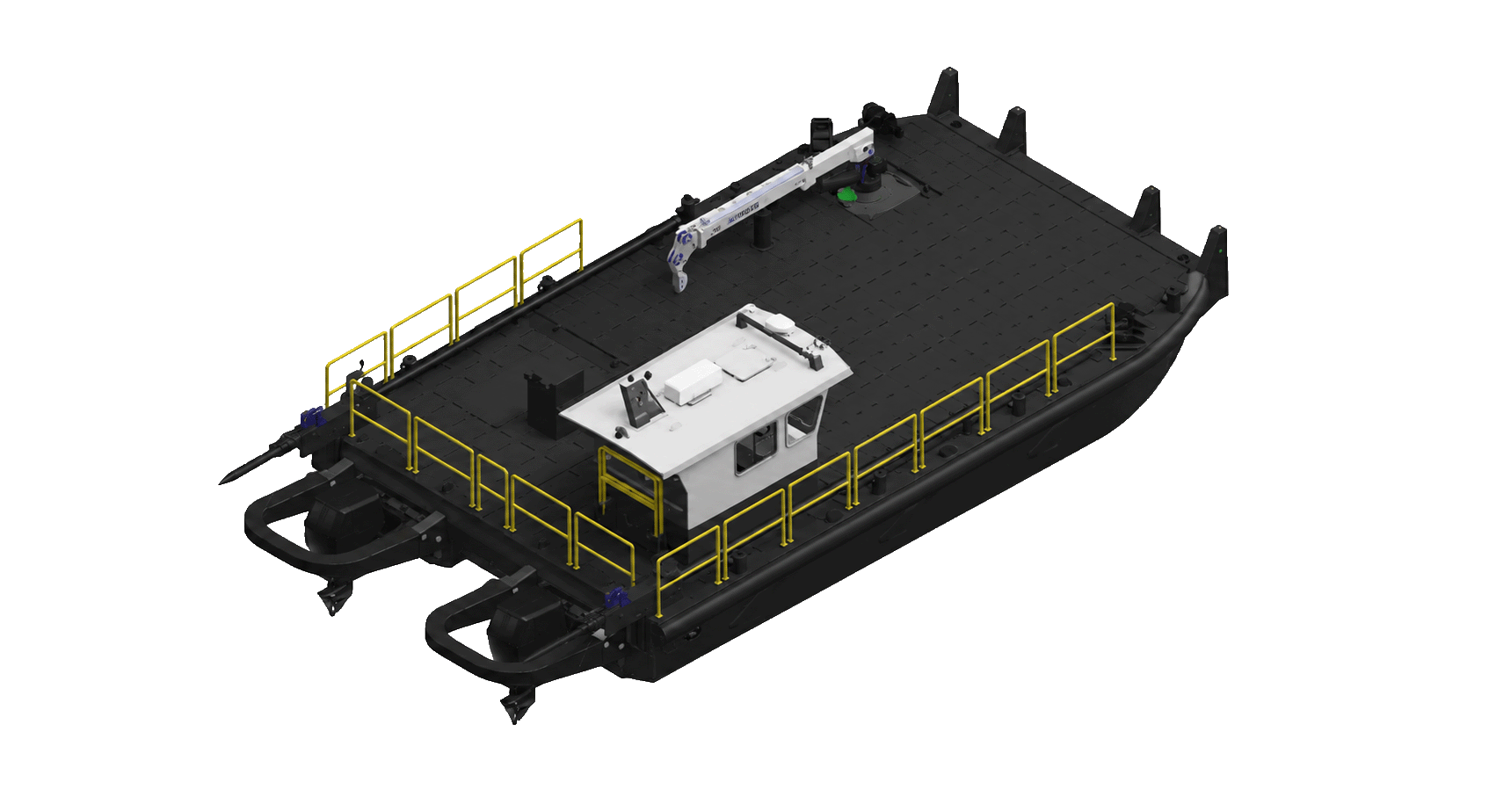 T2440 work barge, 45 degree view