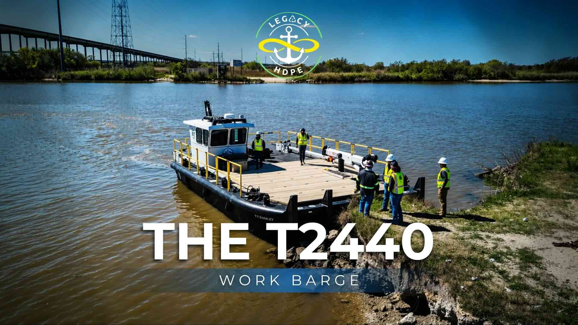 T2440 Work Barge | 40ft HDPE Heavy-Duty Marine Platform