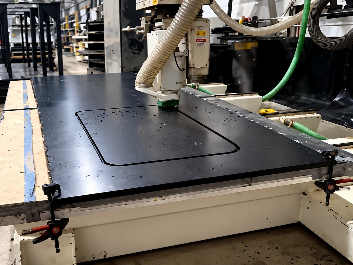 CNC router machining parts from HDPE sheet stock